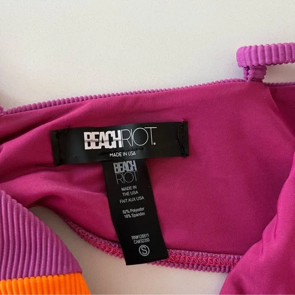 Beach Riot Alexis Rib Colorblock Bikini Top NWOT - Picture 6 of 9